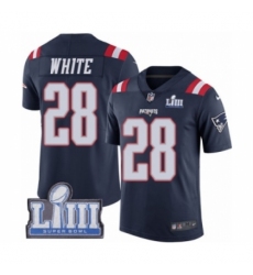 Youth Nike New England Patriots #28 James White Limited Navy Blue Rush Vapor Untouchable Super Bowl LIII Bound NFL Jersey Youth Nike New England Patriots #28 James White Limited Navy Blue Rush Vapor Untouchable Super Bowl LIII Bound NFL Jersey
