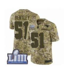 Youth Nike New England Patriots #51 Ja'Whaun Bentley Limited Camo 2018 Salute to Service Super Bowl LIII Bound NFL Jersey