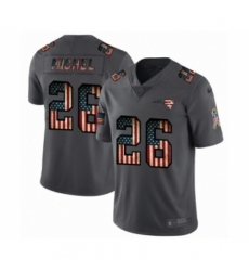 Men's New England Patriots #26 Sony Michel Limited Black USA Flag 2019 Salute To Service Football Jersey
