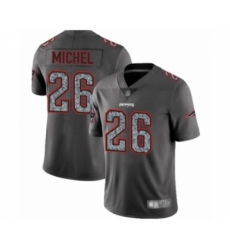 Men's New England Patriots #26 Sony Michel Limited Gray Static Fashion Football Jersey