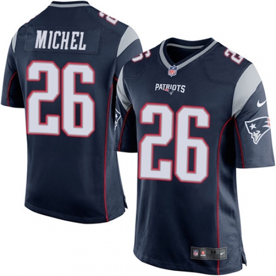 Men's Nike New England Patriots #26 Sony Michel Game Navy Blue Team Color NFL Jersey Men's Nike New England Patriots #26 Sony Michel Game Navy Blue Team Color NFL Jersey