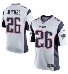 Men's Nike New England Patriots #26 Sony Michel Game White NFL Jersey