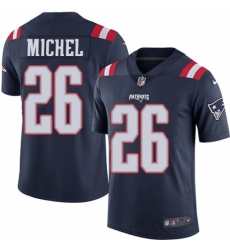 Men's Nike New England Patriots #26 Sony Michel Limited Navy Blue Rush Vapor Untouchable NFL Jersey
