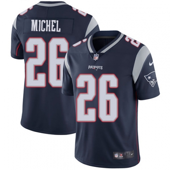 Men's Nike New England Patriots #26 Sony Michel Navy Blue Team Color Vapor Untouchable Limited Player NFL Jersey Men's Nike New England Patriots #26 Sony Michel Navy Blue Team Color Vapor Untouchable Limited Player NFL Jersey