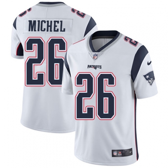 Men's Nike New England Patriots #26 Sony Michel White Vapor Untouchable Limited Player NFL Jersey Men's Nike New England Patriots #26 Sony Michel White Vapor Untouchable Limited Player NFL Jersey