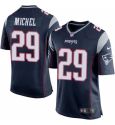 Men's Nike New England Patriots #29 Sony Michel Game Navy Blue Team Color NFL Jersey