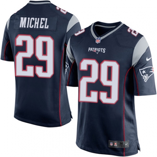 Men's Nike New England Patriots #29 Sony Michel Game Navy Blue Team Color NFL Jersey Men's Nike New England Patriots #29 Sony Michel Game Navy Blue Team Color NFL Jersey