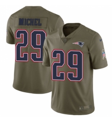Men's Nike New England Patriots #29 Sony Michel Limited Olive 2017 Salute to Service NFL Jersey Men's Nike New England Patriots #29 Sony Michel Limited Olive 2017 Salute to Service NFL Jersey