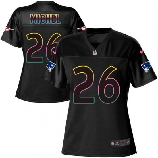 Women's Nike New England Patriots #26 Sony Michel Game Black Fashion NFL Jersey Women's Nike New England Patriots #26 Sony Michel Game Black Fashion NFL Jersey