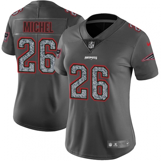Women's Nike New England Patriots #26 Sony Michel Gray Static Vapor Untouchable Limited NFL Jersey Women's Nike New England Patriots #26 Sony Michel Gray Static Vapor Untouchable Limited NFL Jersey
