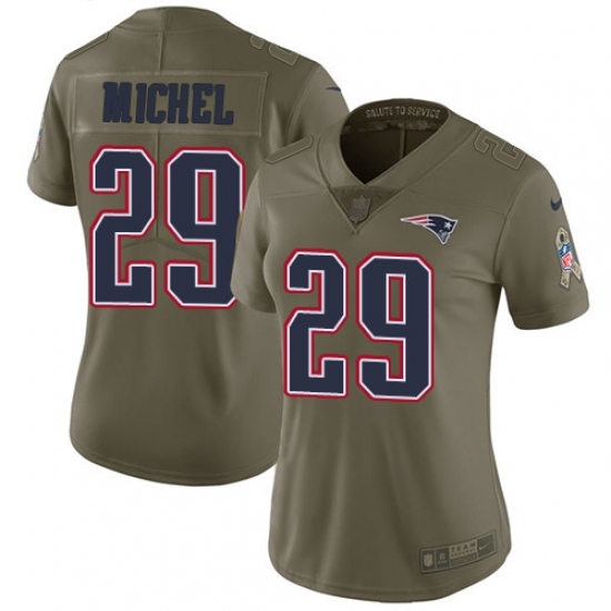 Women's Nike New England Patriots #29 Sony Michel Limited Olive 2017 Salute to Service NFL Jersey Women's Nike New England Patriots #29 Sony Michel Limited Olive 2017 Salute to Service NFL Jersey