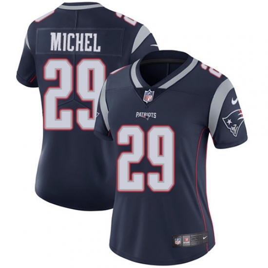 Women's Nike New England Patriots #29 Sony Michel Navy Blue Team Color Vapor Untouchable Limited Player NFL Jersey Women's Nike New England Patriots #29 Sony Michel Navy Blue Team Color Vapor Untouchable Limited Player NFL Jersey