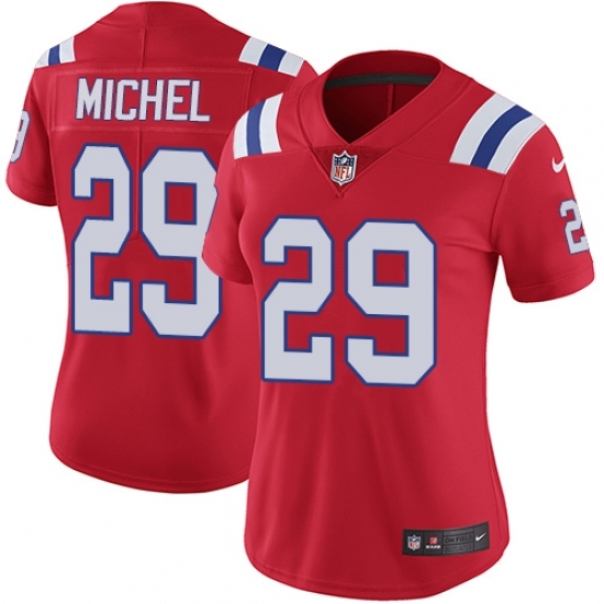 Women's Nike New England Patriots #29 Sony Michel Red Alternate Vapor Untouchable Limited Player NFL Jersey Women's Nike New England Patriots #29 Sony Michel Red Alternate Vapor Untouchable Limited Player NFL Jersey