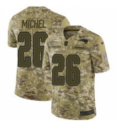 Youth Nike New England Patriots #26 Sony Michel Limited Camo 2018 Salute to Service NFL Jersey