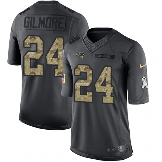 Men's Nike New England Patriots #24 Stephon Gilmore Limited Black 2016 Salute to Service NFL Jersey Men's Nike New England Patriots #24 Stephon Gilmore Limited Black 2016 Salute to Service NFL Jersey