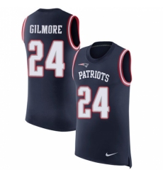 Men's Nike New England Patriots #24 Stephon Gilmore Limited Navy Blue Rush Player Name & Number Tank Top NFL Jersey Men's Nike New England Patriots #24 Stephon Gilmore Limited Navy Blue Rush Player Name & Number Tank Top NFL Jersey
