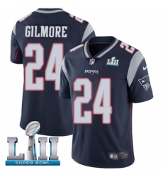Men's Nike New England Patriots #24 Stephon Gilmore Navy Blue Team Color Vapor Untouchable Limited Player Super Bowl LII NFL Jersey