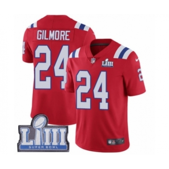Men's Nike New England Patriots #24 Stephon Gilmore Red Alternate Vapor Untouchable Limited Player Super Bowl LIII Bound NFL Jersey Men's Nike New England Patriots #24 Stephon Gilmore Red Alternate Vapor Untouchable Limited Player Super Bowl LIII Bound NFL Jersey