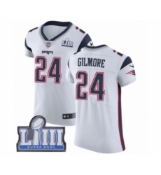 Men's Nike New England Patriots #24 Stephon Gilmore White Vapor Untouchable Elite Player Super Bowl LIII Bound NFL Jersey Men's Nike New England Patriots #24 Stephon Gilmore White Vapor Untouchable Elite Player Super Bowl LIII Bound NFL Jersey