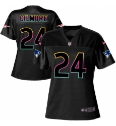 Women's Nike New England Patriots #24 Stephon Gilmore Game Black Fashion NFL Jersey