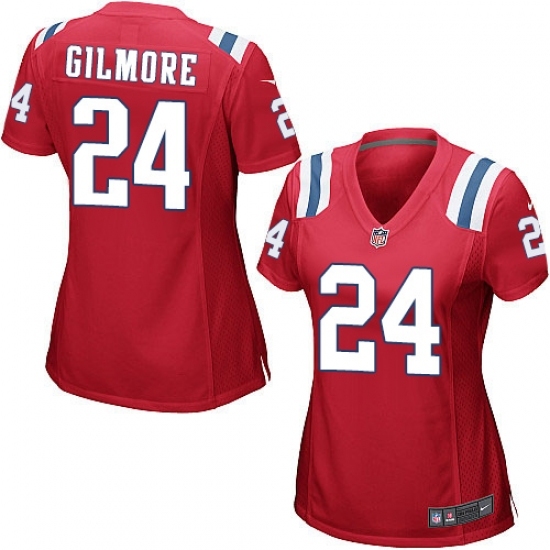 Women's Nike New England Patriots #24 Stephon Gilmore Game Red Alternate NFL Jersey Women's Nike New England Patriots #24 Stephon Gilmore Game Red Alternate NFL Jersey
