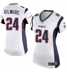 Women's Nike New England Patriots #24 Stephon Gilmore Game White NFL Jersey