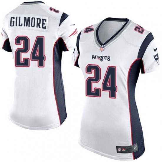 Women's Nike New England Patriots #24 Stephon Gilmore Game White NFL Jersey Women's Nike New England Patriots #24 Stephon Gilmore Game White NFL Jersey
