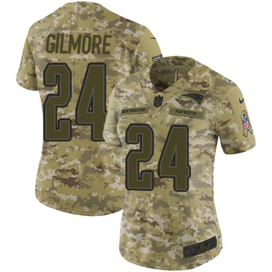 Women's Nike New England Patriots #24 Stephon Gilmore Limited Camo 2018 Salute to Service NFL Jersey Women's Nike New England Patriots #24 Stephon Gilmore Limited Camo 2018 Salute to Service NFL Jersey