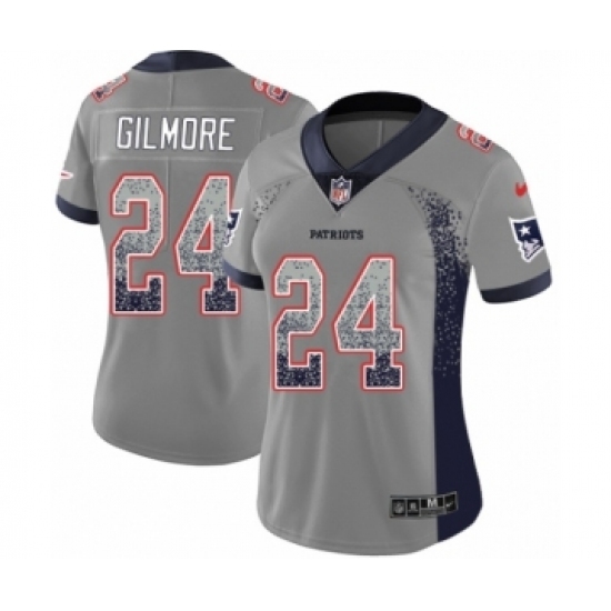 Women's Nike New England Patriots #24 Stephon Gilmore Limited Navy Blue Therma Long Sleeve NFL Jersey Women's Nike New England Patriots #24 Stephon Gilmore Limited Navy Blue Therma Long Sleeve NFL Jersey