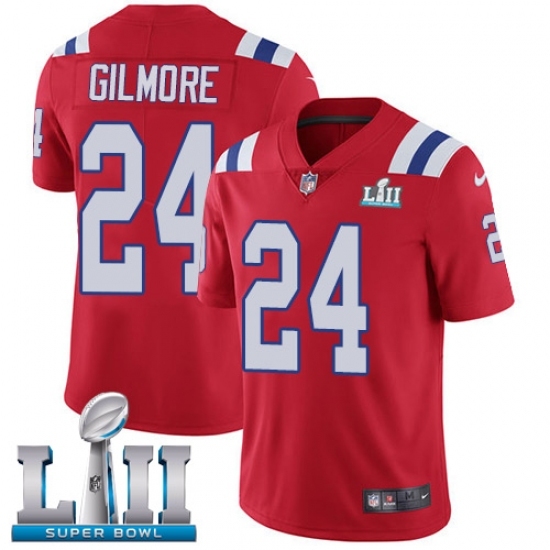 Youth Nike New England Patriots #24 Stephon Gilmore Red Alternate Vapor Untouchable Limited Player Super Bowl LII NFL Jersey Youth Nike New England Patriots #24 Stephon Gilmore Red Alternate Vapor Untouchable Limited Player Super Bowl LII NFL Jersey