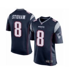 Men's New England Patriots #8 Jarrett Stidham Game Navy Blue Team Color Football Jersey Men's New England Patriots #8 Jarrett Stidham Game Navy Blue Team Color Football Jersey