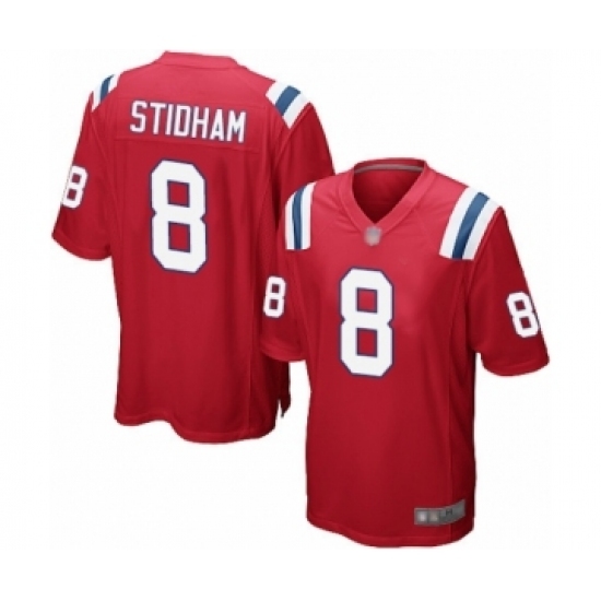 Men's New England Patriots #8 Jarrett Stidham Game Red Alternate Football Jersey Men's New England Patriots #8 Jarrett Stidham Game Red Alternate Football Jersey