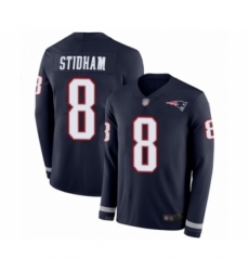Men's New England Patriots #8 Jarrett Stidham Limited Navy Blue Therma Long Sleeve Football Jersey Men's New England Patriots #8 Jarrett Stidham Limited Navy Blue Therma Long Sleeve Football Jersey