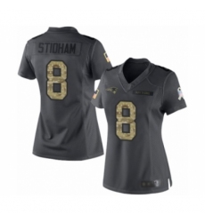 Women's New England Patriots #8 Jarrett Stidham Limited Black 2016 Salute to Service Football Jersey Women's New England Patriots #8 Jarrett Stidham Limited Black 2016 Salute to Service Football Jersey