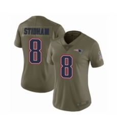 Women's New England Patriots #8 Jarrett Stidham Limited Olive 2017 Salute to Service Football Jersey Women's New England Patriots #8 Jarrett Stidham Limited Olive 2017 Salute to Service Football Jersey