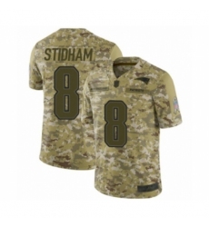 Youth New England Patriots #8 Jarrett Stidham Limited Camo 2018 Salute to Service Football Jersey