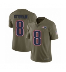 Youth New England Patriots #8 Jarrett Stidham Limited Olive 2017 Salute to Service Football Jersey Youth New England Patriots #8 Jarrett Stidham Limited Olive 2017 Salute to Service Football Jersey