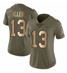 Women's Nike Los Angeles Chargers #13 Keenan Allen Limited Olive/Gold 2017 Salute to Service NFL Jersey