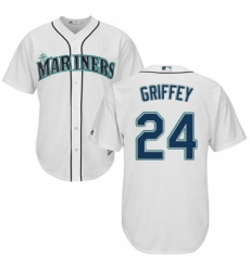 Men's Majestic Seattle Mariners #24 Ken Griffey Replica White Home Cool Base MLB Jersey