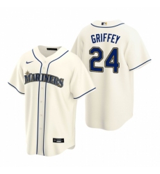 Men's Nike Seattle Mariners #24 Ken Griffey Jr. Cream Alternate Stitched Baseball Jersey