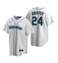 Men's Nike Seattle Mariners #24 Ken Griffey Jr. White Home Stitched Baseball Jersey