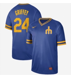 Men's Nike Seattle Mariners #24 Ken Griffey Nike Cooperstown Collection Legend V-Neck Jersey Royal