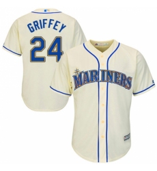 Youth Majestic Seattle Mariners #24 Ken Griffey Authentic Cream Alternate Cool Base MLB Jersey
