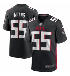 Men's Atlanta Falcons #55 Steven Means Nike Black Game Player Jersey