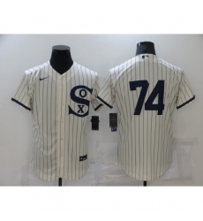 Men's Chicago White Sox #74 Eloy Jimenez Cream Elite 2021 Field of Dreams Jersey