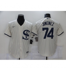 Men's Nike Chicago White Sox #74 Eloy Jimenez Cream Game 2021 Field of Dreams Jersey