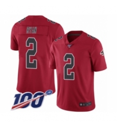 Men's Atlanta Falcons #2 Matt Ryan Limited Red Rush Vapor Untouchable 100th Season Football Jersey