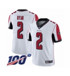 Men's Atlanta Falcons #2 Matt Ryan White Vapor Untouchable Limited Player 100th Season Football Jersey