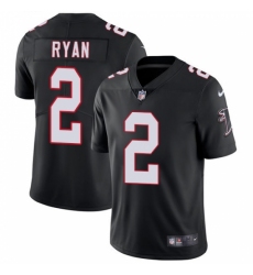 Men's Nike Atlanta Falcons #2 Matt Ryan Black Alternate Vapor Untouchable Limited Player NFL Jersey
