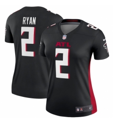 Women's Atlanta Falcons #2 Matt Ryan Nike Black Legend Jersey